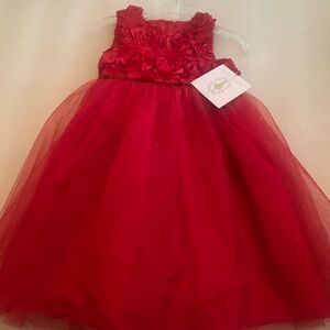 Marmellata Scarlet Floral Girls  Dress